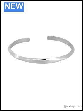 Sterling Silver Bangle 925 Sleek Lightweight Modern